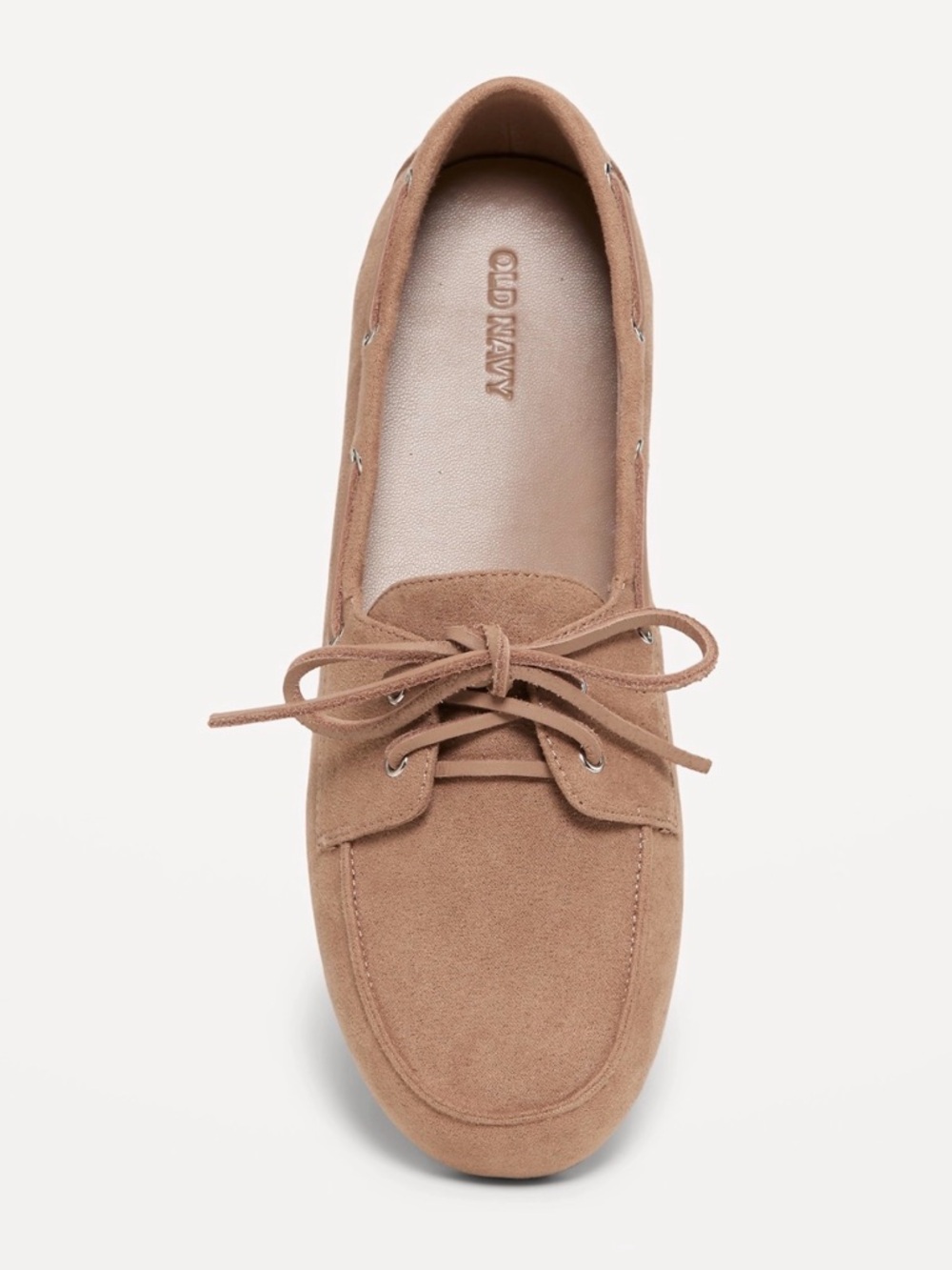 New! Old Navy Women’s Boat Shoes in Neutral Minimalist Taupe Faux Suede Size 8.5
